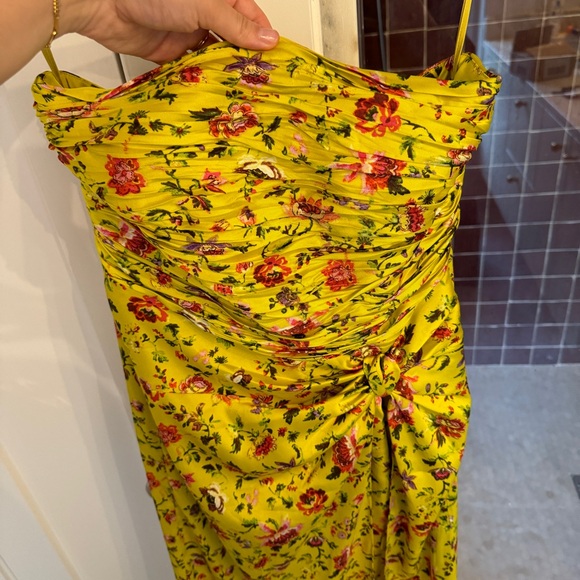 Cinq a Sept Yellow Floral Midi Dress - Picture 7 of 9